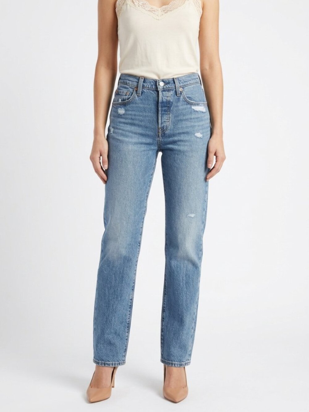 Levi’s Premium 501 Curve Straight Jeans 26 Med Wash NWT